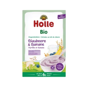 Drithera organike me qumesht dhie, boronice dhe banane (6m+)