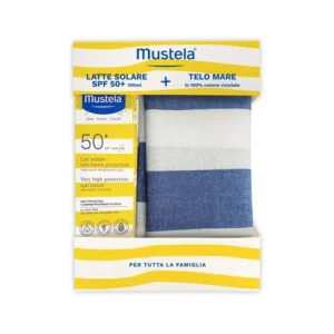 Mustela qumesht dielli + peshqir plazhi