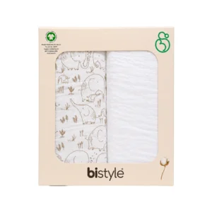 Bistyle Set Napash Muslin 2 Copë – Family Rabbit (75×75 cm)