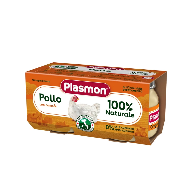 Plasmon pure me mish pule dhe drithëra pa gluten, paketim me 2 kavanoza nga 80 g