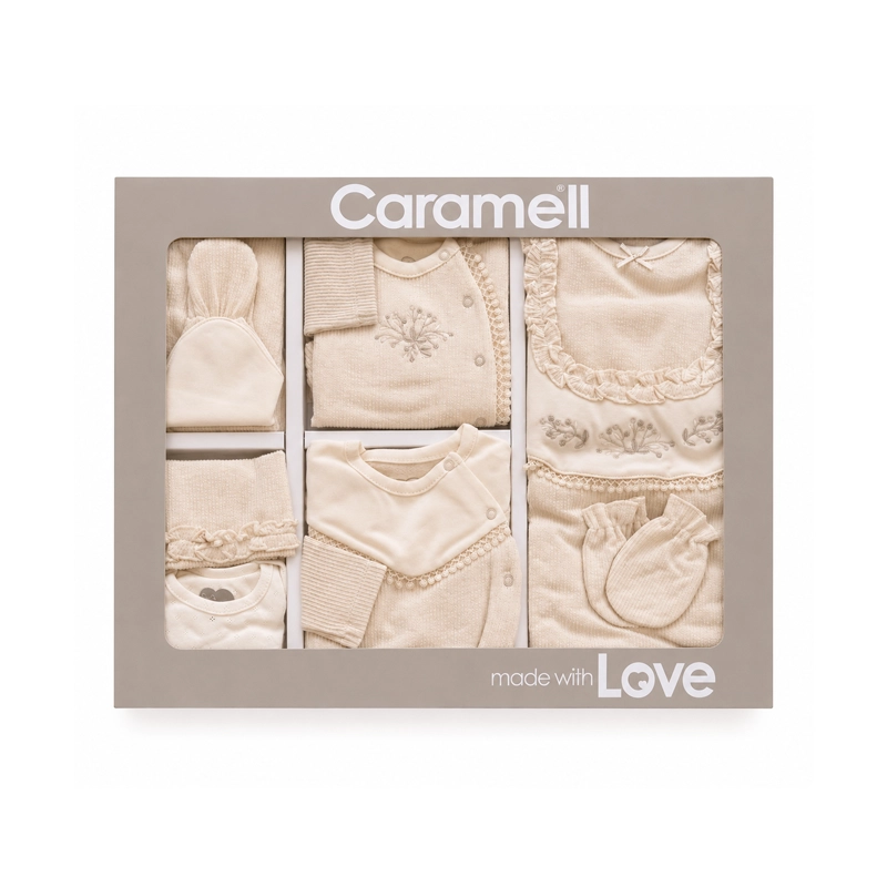 Set Materniteti Caramell prej Pambuku – 10 Pjesë