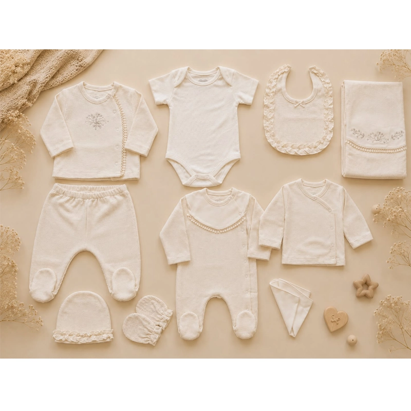 Set Materniteti Caramell prej Pambuku – 10 Pjesë - Figura 2